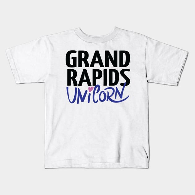 Grand Rapids Unicorn Kids T-Shirt by ProjectX23Red